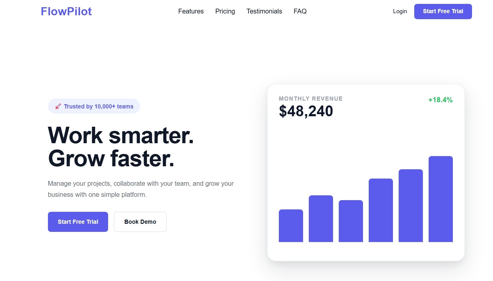 FlowPilot landing page project